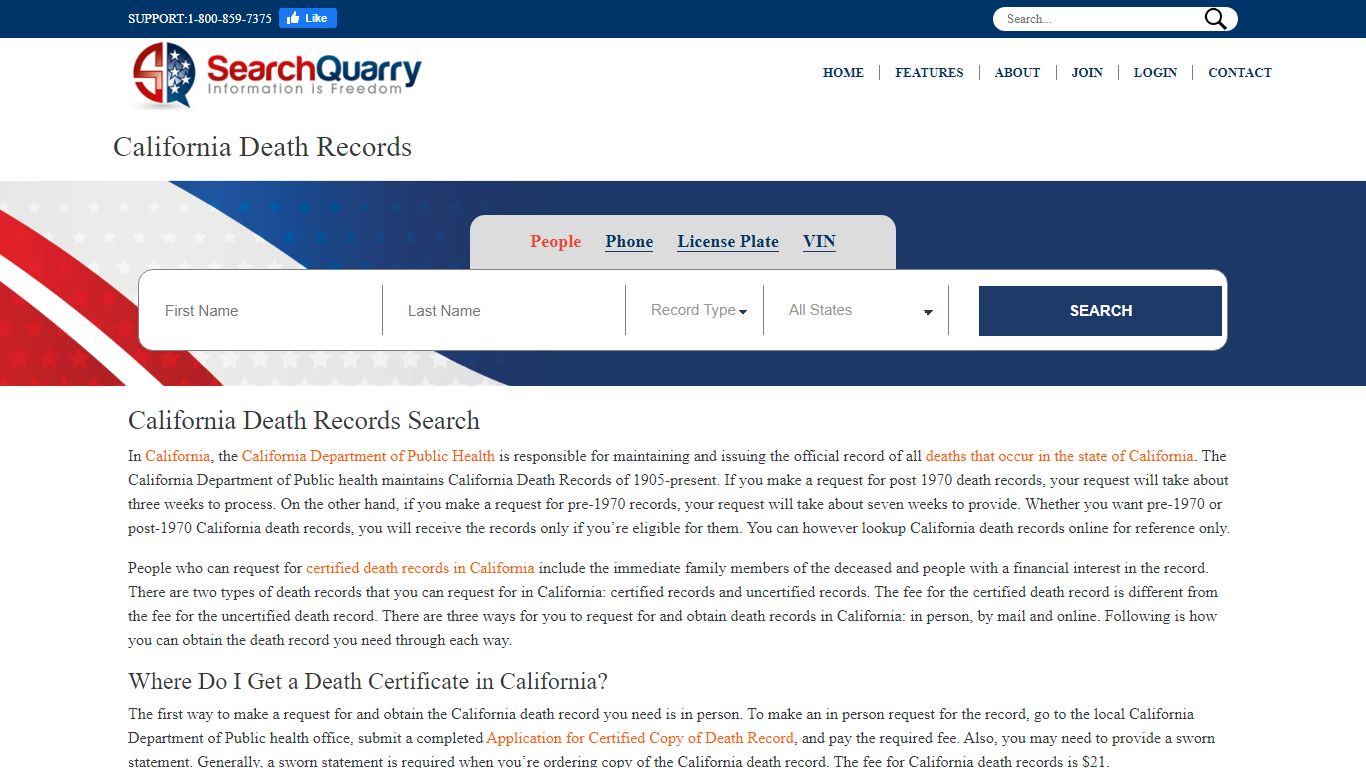 Enter a Name to View Death Records Online - SearchQuarry